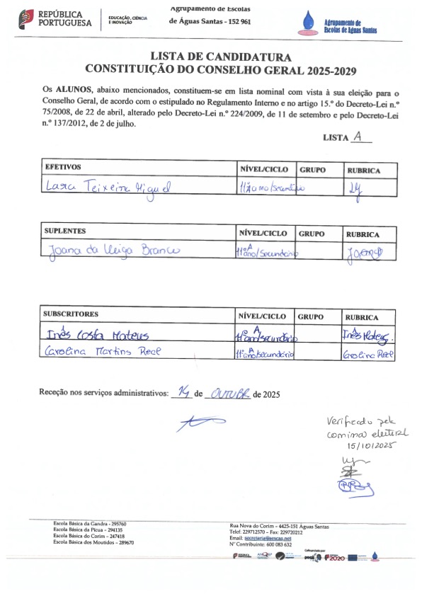 alunos lista a